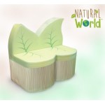 Set Canapea Sofa Fotoliu si Masuta in forma de frunza Natural World - Lumea Naturala - Mobiler moale pentu copii